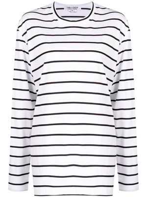 Comme Des Garçons Comme Des Garçons striped long-sleeve cotton T-shirt - White