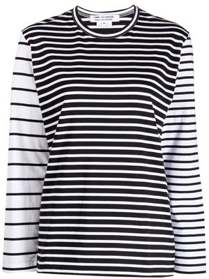 Comme Des Garçons Comme Des Garçons striped long-sleeved T-shirt - White