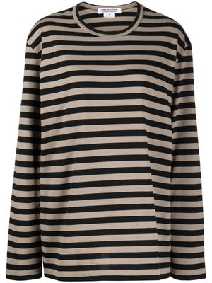 Comme Des Garçons Comme Des Garçons striped-pattern cotton T-shirt - Brown