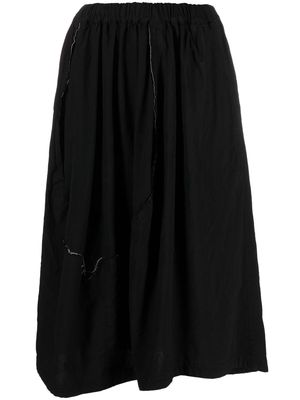 Comme Des Garçons Comme Des Garçons topstitched asymmetric midi skirt - Black