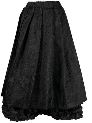 Comme Des Garçons Comme Des Garçons wave-pattern A-line skirt - Black