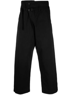 Comme Des Garçons Homme asymmetric straight-leg cotton trousers - Black