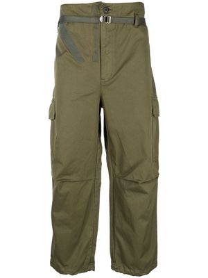 Comme Des Garçons Homme belted tapered-leg cargo trousers - Green