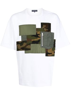 Comme Des Garçons Homme camouflage-panel detail T-shirt - White