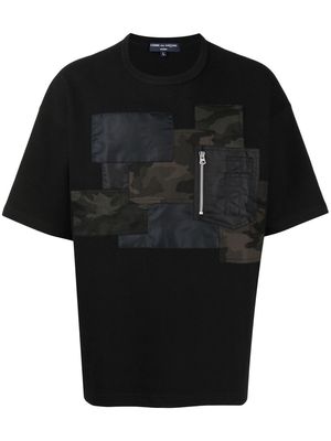 Comme Des Garçons Homme camouflage-panel print T-shirt - Black