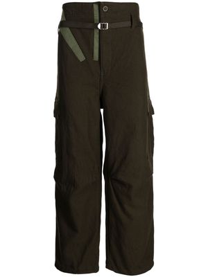 Comme des Garçons Homme cargo-pocket cotton-blend wide-leg trousers - Green