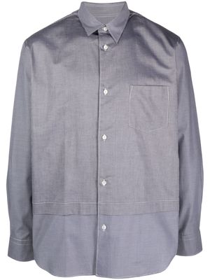 Comme Des Garçons Homme check-pattern panelled cotton shirt - Grey
