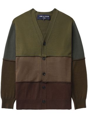 Comme Des Garçons Homme colour-block wool cardigan - Green