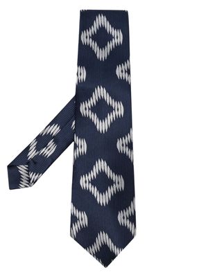 Comme Des Garçons Homme Deux abstract-print silk tie - Blue