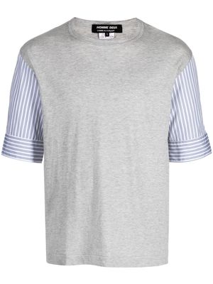 Comme Des Garçons Homme Deux contrasting-sleeves cotton T-shirt - Grey