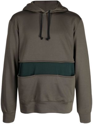 Comme Des Garçons Homme Deux drawstring-hood panelled hoodie - Green