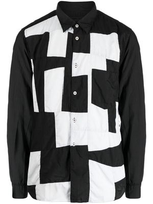 Comme Des Garçons Homme Deux geometric panelled-design cotton shirt - Black