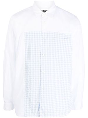 Comme Des Garçons Homme Deux gingham-pattern panelled cotton shirt - Blue