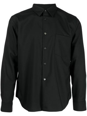 Comme Des Garçons Homme Deux long-sleeve wool shirt - Black