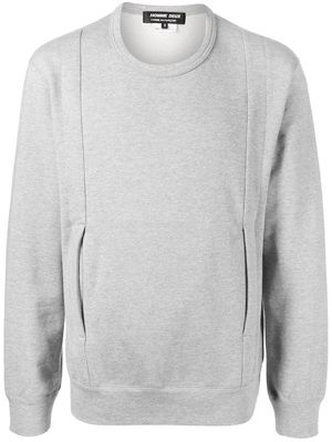 Comme Des Garçons Homme Deux melange-effect round-neck sweatshirt - Grey