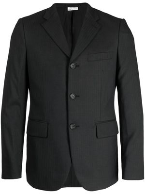 Comme Des Garçons Homme Deux stripe-pattern single-breasted blazer - Black
