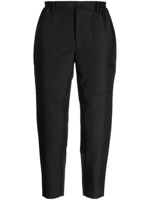 Comme Des Garçons Homme Deux striped cropped tapered trousers - Black