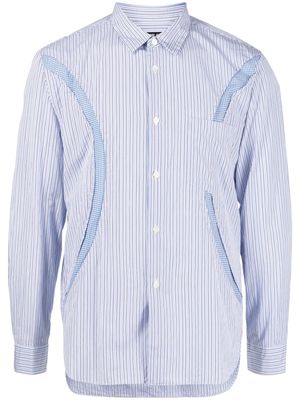 Comme Des Garçons Homme Deux striped panelled long-sleeve shirt - Blue