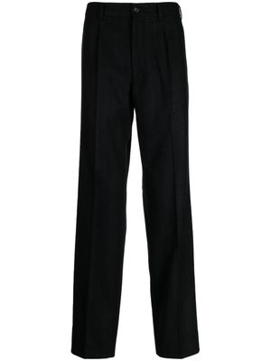 Comme Des Garçons Homme Deux striped straight-leg wool blend trousers - Black
