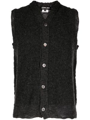 Comme Des Garçons Homme Deux V-neck sleeveless wool cardigan - Black
