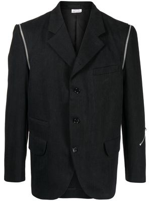 Comme Des Garçons Homme Deux zip-detailing single-breasted blazer - Black
