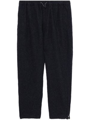 Comme Des Garçons Homme drawstring-waistband wool crpped trousers - Black