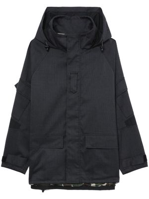Comme Des Garçons Homme funnel-neck drawstring hooded jacket - Black