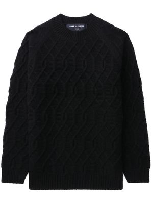 Comme Des Garçons Homme geometric-pattern wool jumper - Black