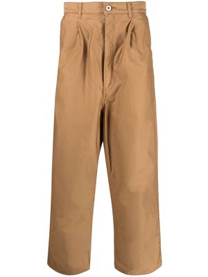 Comme Des Garçons Homme high-waisted cropped trousers - Brown