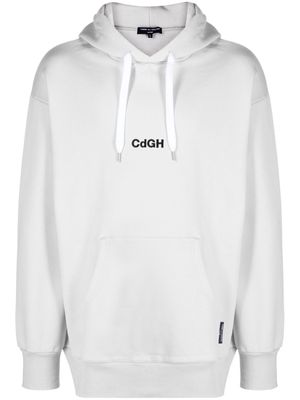 Comme Des Garçons Homme logo-embroidered drop-shoulder hoodie - Grey