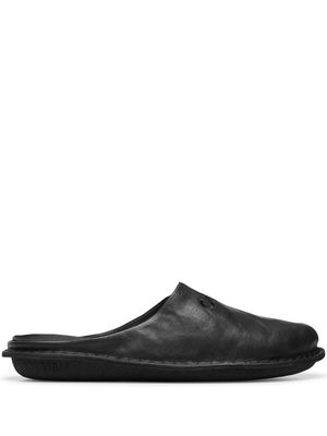 Comme des Garçons Homme logo-embroidered leather slippers - Black