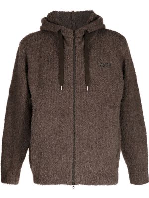 Comme Des Garçons Homme logo-embroidery hooded jacket - Neutrals