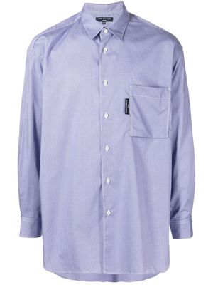 Comme Des Garçons Homme logo-patch button-up shirt - Blue
