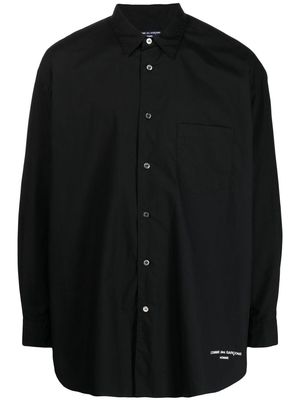 Comme Des Garçons Homme logo-print detail poplin shirt - Black