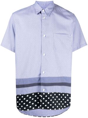 Comme Des Garçons Homme mixed-print cotton shirt - Blue
