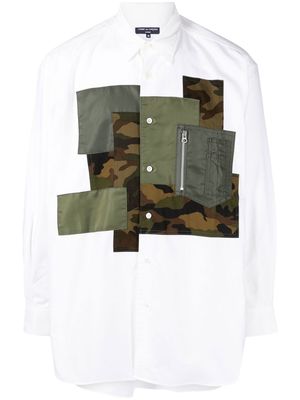 Comme Des Garçons Homme patchwork button-up shirt - White