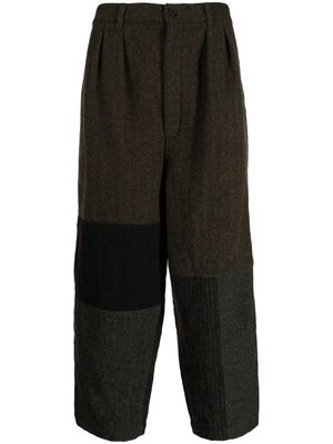 Comme Des Garçons Homme patchwork drop-crotch trousers - Green
