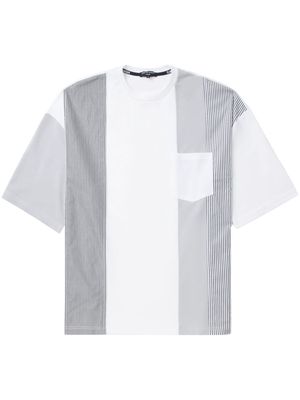 Comme des Garçons Homme patchwork striped cotton T-shirt - White