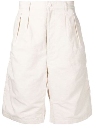Comme Des Garçons Homme pleat-detail linen shorts - White