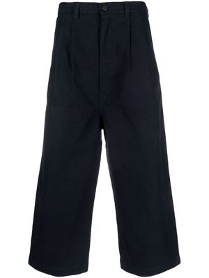 Comme Des Garçons Homme pleat-detailing cotton straight-leg trousers - Blue