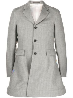 Comme Des Garçons Homme Plus check-panelled wool blazer - Grey