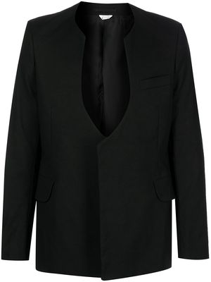 Comme Des Garçons Homme Plus collarless open blazer - Black