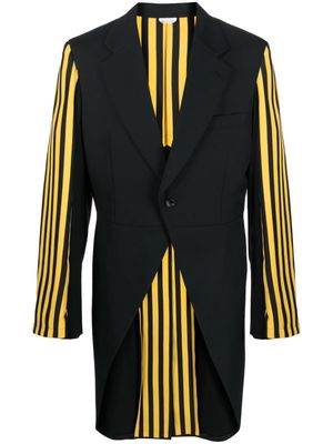 Comme Des Garçons Homme Plus contrasting-panel striped tailcoat - Black