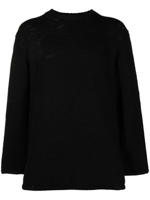 Comme Des Garçons Homme Plus crew-neck cable-knit detail jumper - Black