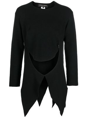 Comme Des Garçons Homme Plus cut-out detail asymmetric jumper - Black