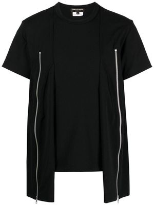Comme Des Garçons Homme Plus decorative-zip detailing round-neck T-shirt - Black