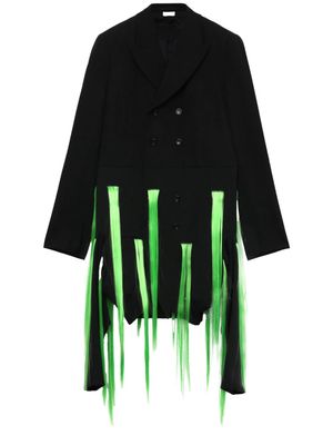 Comme des Garçons Homme Plus double-breasted fringed coat - Black