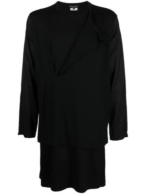 Comme Des Garçons Homme Plus double layered-detail T-shirt - Black