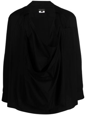 Comme Des Garçons Homme Plus draped-detail cotton shirt - Black