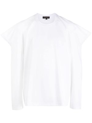 Comme Des Garçons Homme Plus drop-shoulder gathered T-shirt - White